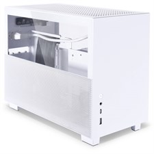 Lian Li Q58 Mini-ITX Mini Tower Aluminum Chassis, Tempered Glass, PCI4.0 Riser Card Cable Included | White