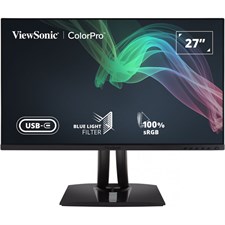ViewSonic VP2756-2K 27" IPS 2K QHD LED Monitor USB-C 5ms Integrated Stereo Speakers 100% sRGB - Factory Pre-Calibrated