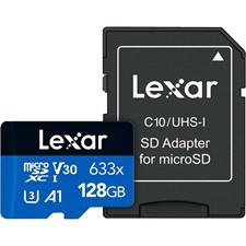 Lexar 128GB High-Performance 633x microSDXC UHS-I Card BLUE Series with SD Adapter LSDMI128BB633A