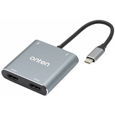 Onten Type-C to Dual HDMI Converter - OTN-9175K - USB-C + 2 x HDMI