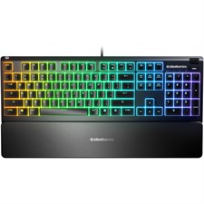 SteelSeries Apex 3 Water Resistant RGB Gaming Keyboard - 64795 - Whisper Quiet Gaming Switch - English US