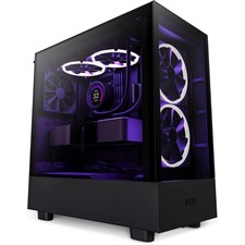 NZXT H5 Elite Compact ATX Mid-Tower PC Gaming Case Black CC-H51EB-01 Tempered Glass Front and Side Panels