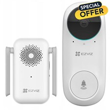 EZVIZ DB2C Wire-Free Video Doorbell with Chime | Rechargeable Battery | Wireless Smart Home Security Camera | CS-DB2C