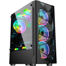 1st Player DK-D4 ATX Gaming Case With 4 x G6 RGB Fans, Black