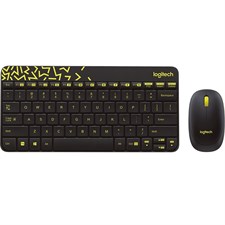 Logitech MK240 NANO Wireless Keyboard and Mouse Combo (Black/Chartreuse Yellow) 920-008202